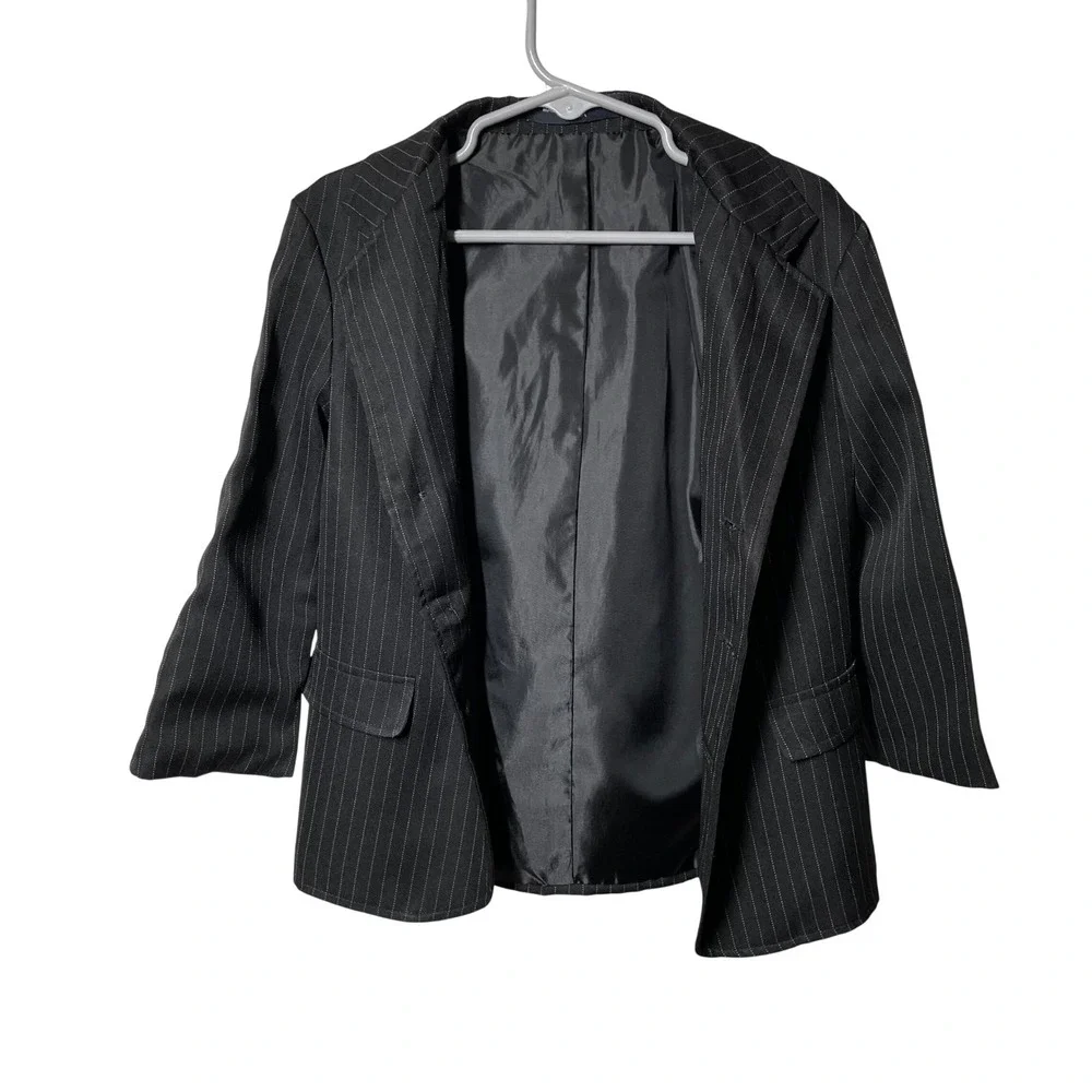 New Nautica Boys Pinstripe Blazer Black White Formal Suit Jacket‎ Size 4T/4 Reg